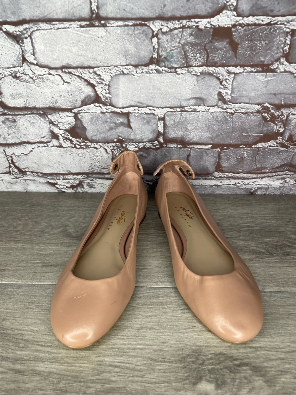 LORD & TAYLOR Blush Pink Leather Slip On Ballet Flats Shoes Women 6.5M US/36.5EU